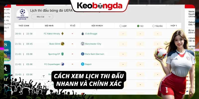 Chỉ dẫn xem lịch thi đấu siêu nhanh – chuẩn thông tin